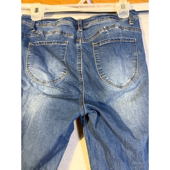 Hot Kiss Butt Lifting Jeans Womens Size 13 Juniors Stretch Distressed grunge - Picture 1 of 4